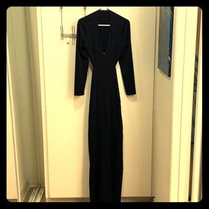 Ankle long black dress